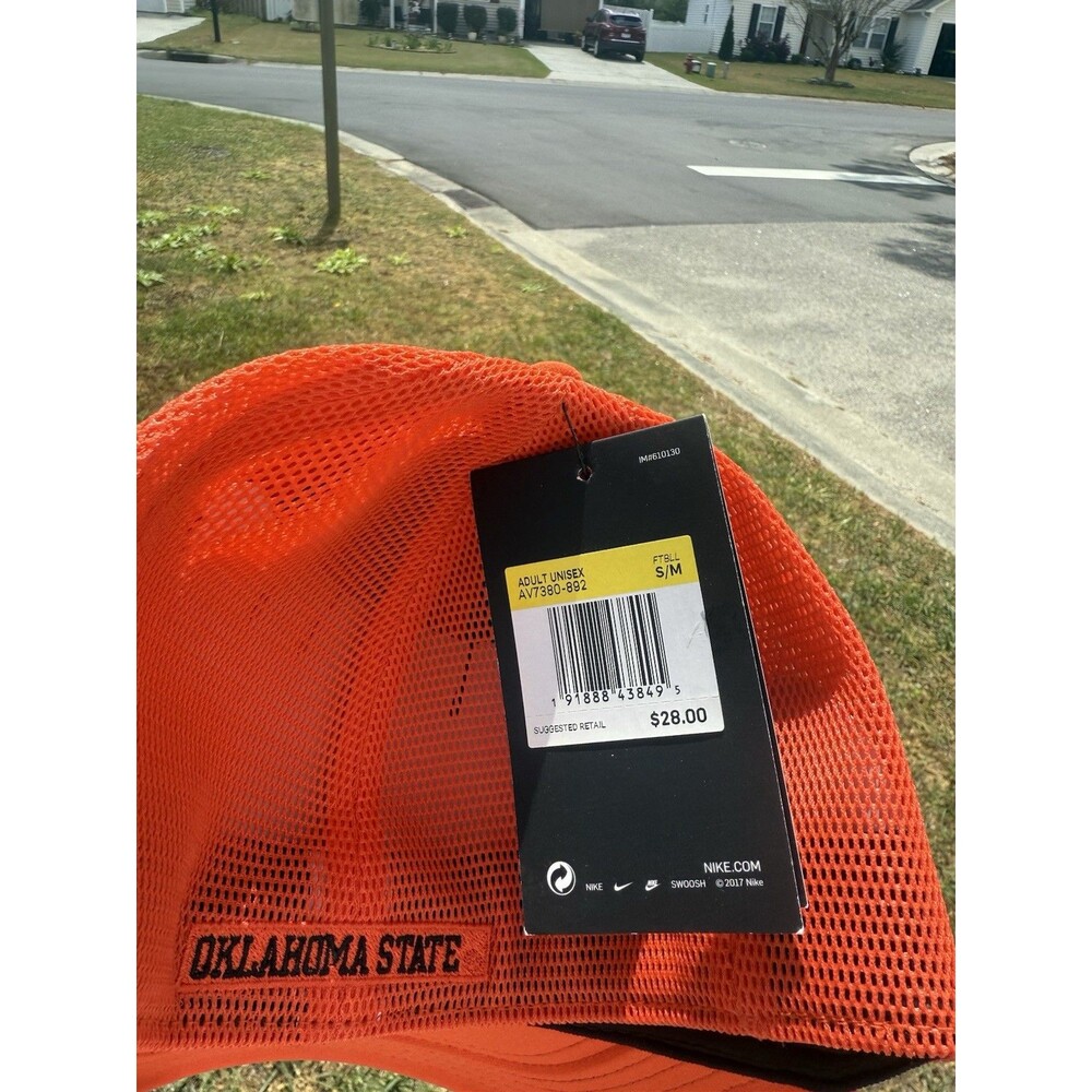 Oklahoma State Cowboys Hat Cap Flex Fit Classic99 Orange Nike Dri Fit Swoosh S/M - Picture 5 of 7